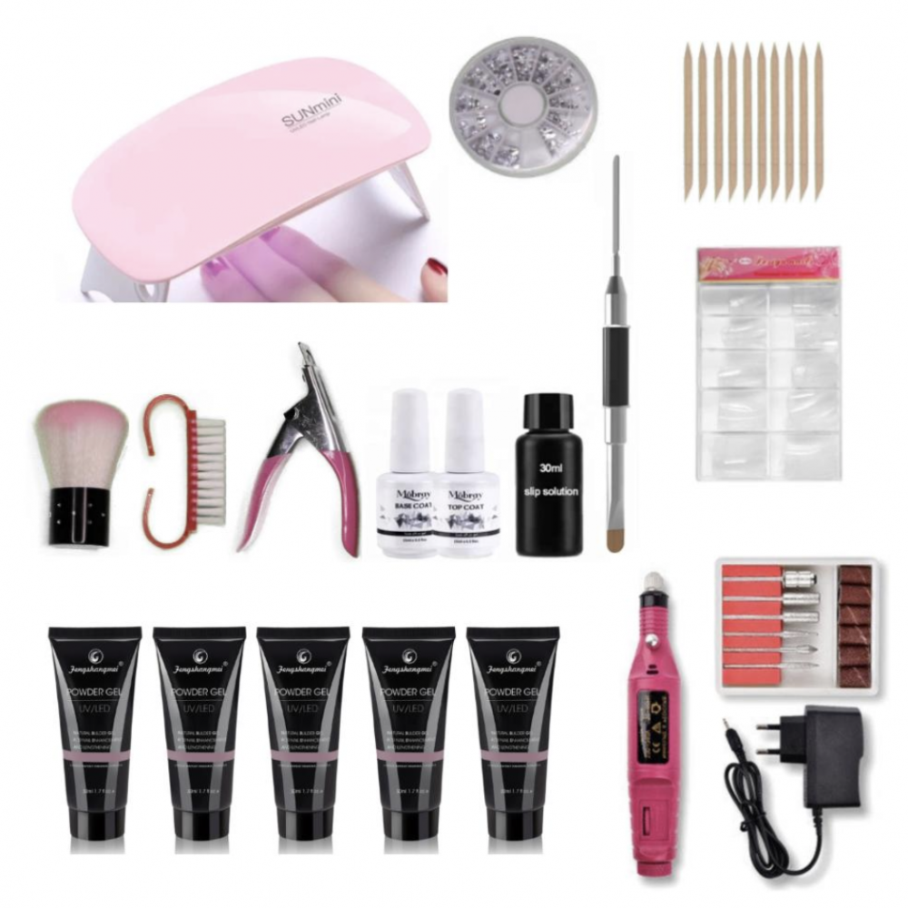Polygel Kits with UV Light Nail Drill